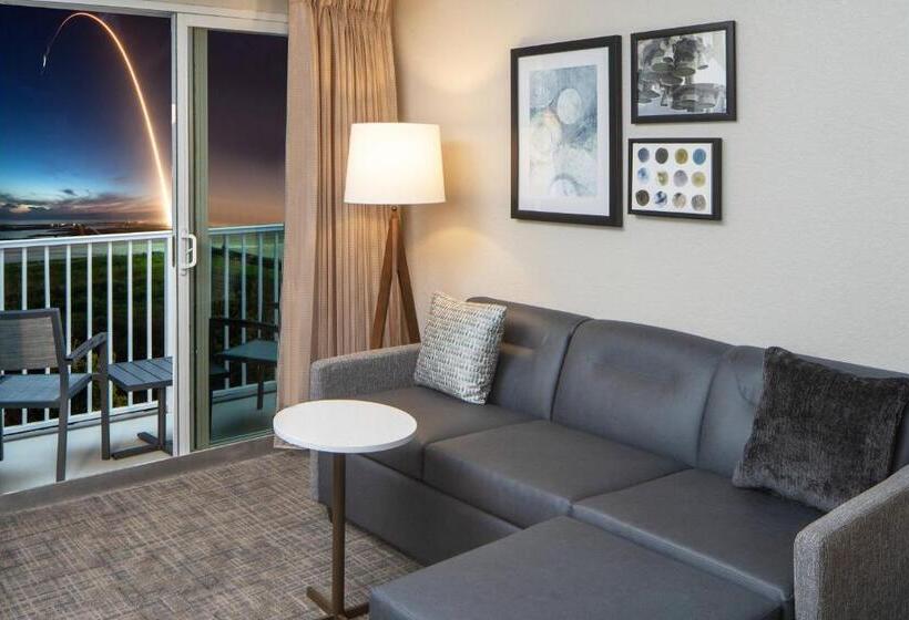 מיטת קינג בסוויטה, Residence Inn By Marriott Cape Canaveral Cocoa Beach