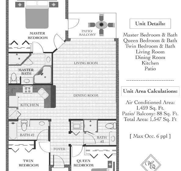 带3个卧室的套间, Worldquest Orlando Resort