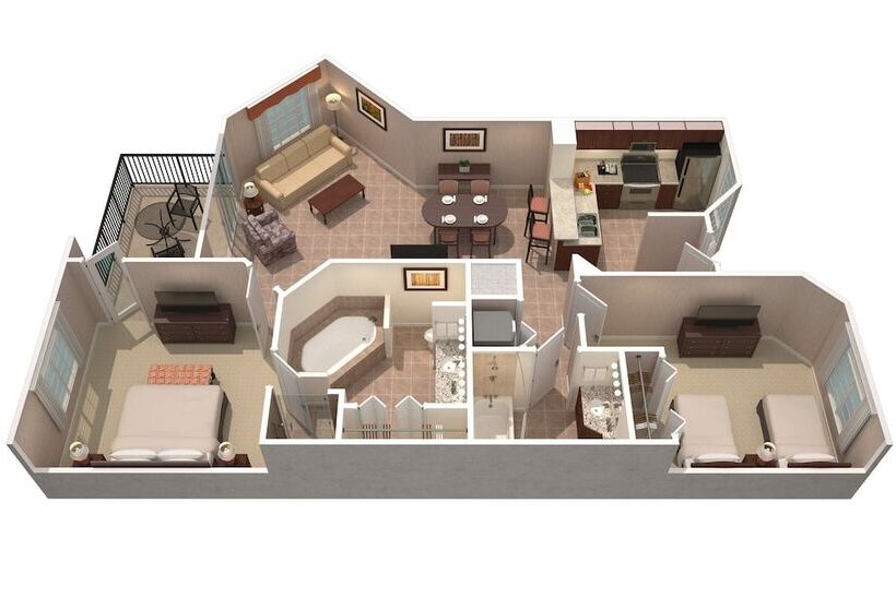 豪华两卧套房, Worldquest Orlando Resort