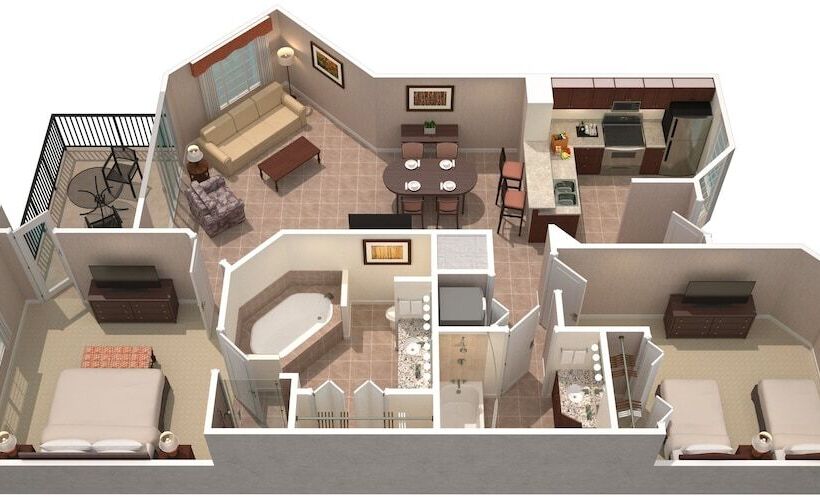 豪华两卧套房, Worldquest Orlando Resort