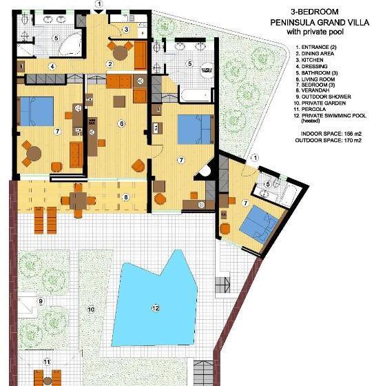 فيلا 3 غرف نوم مزودة بحمام سباحة, Elounda Peninsula Luxury Resort, Six Senses Spa