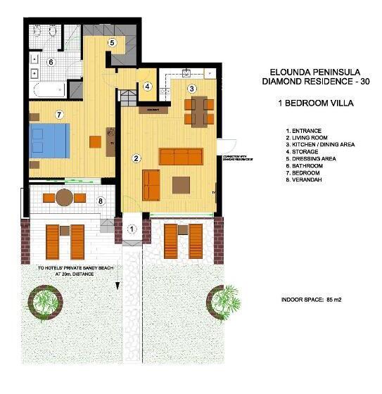 Апартаменты 1 Спальня, Elounda Peninsula Luxury Resort, Six Senses Spa