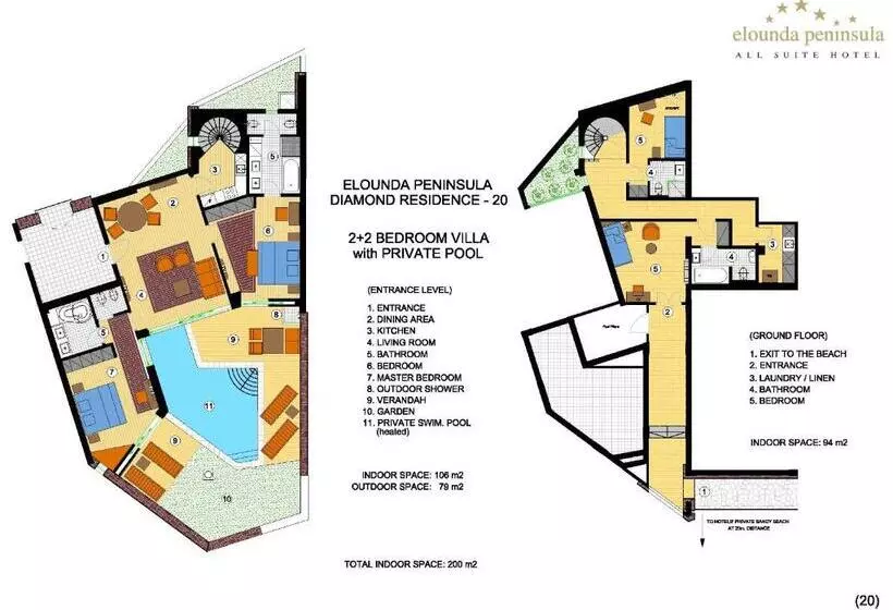 ４ベッドルームアパートメント, Elounda Peninsula Luxury Resort, Six Senses Spa