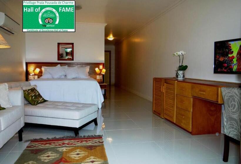 غرفة بريميوم مطلّة علي البحر, Privillage Praia Pousada De Charme
