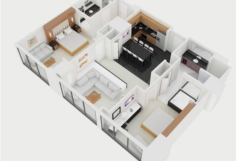 Люкс 2 Спальни, Hilton Grand Vacations Club Elara Center Strip Las Vegas