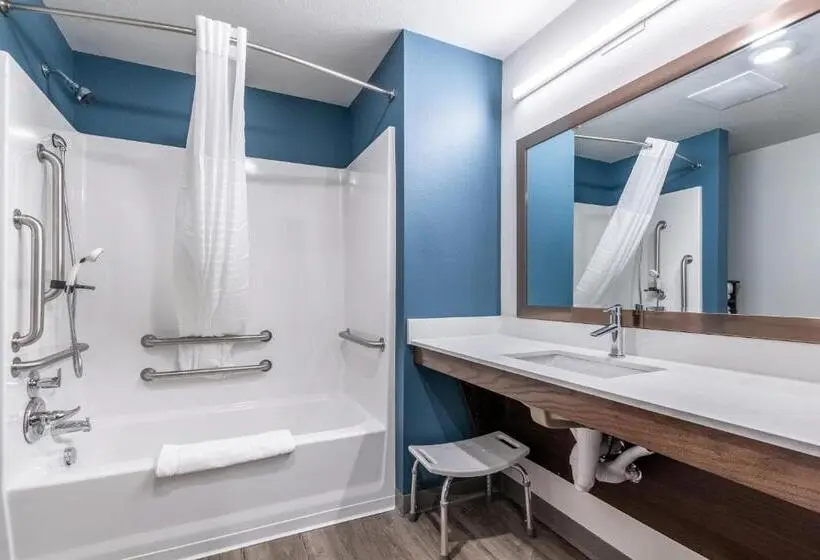 身障者適用キングサイズベッドルーム, Woodspring Suites Gurnee  Chicago