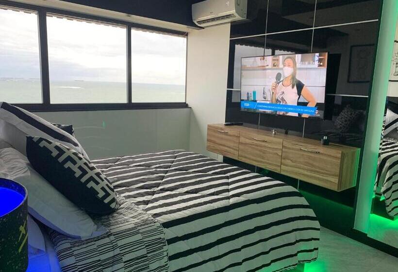 침실 1개 바다 전망 아파트, Presidential Suite Na Orla Da Praia Da Costa