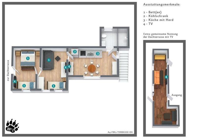 شقة غرفة واحدة, Numero1 Pension Und Cafe