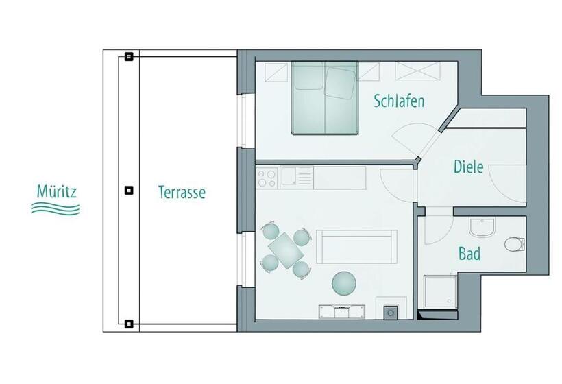 شقة بغرفة نوم واحدة, Kells Appartements