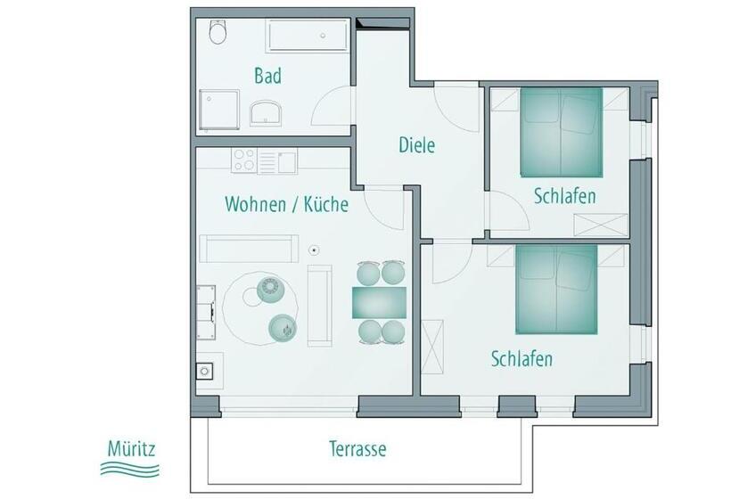شقة بغرفتي نوم, Kells Appartements