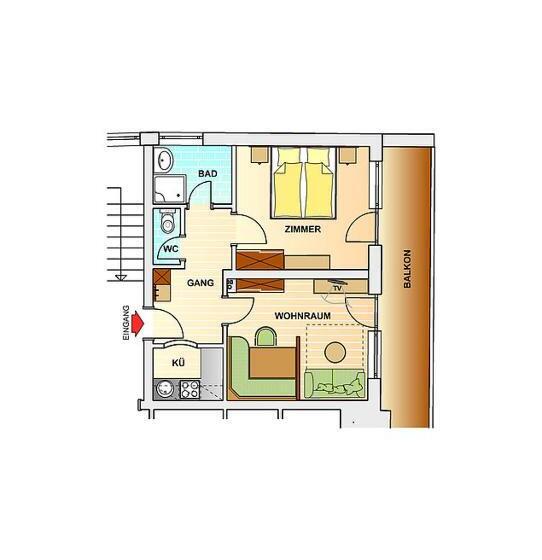 Апартаменты 1 Спальня, Garni Fiegl Apart