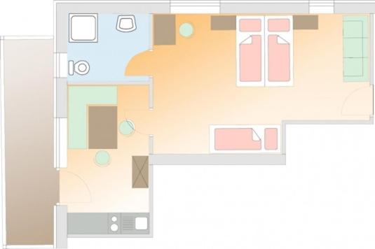 Студио Стандарт с Балконом, Garni Fiegl Apart