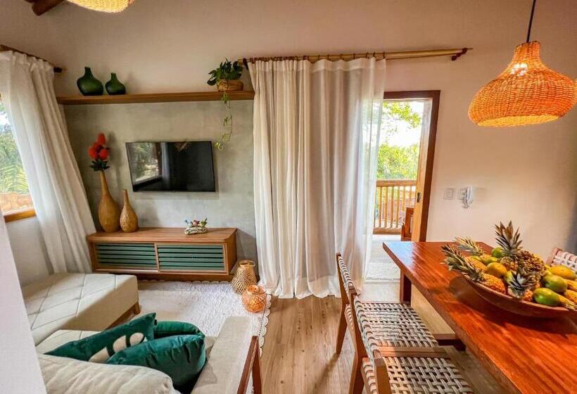 庭の見える1ベッドルームアパートメント, Pousada Recanto Caxando