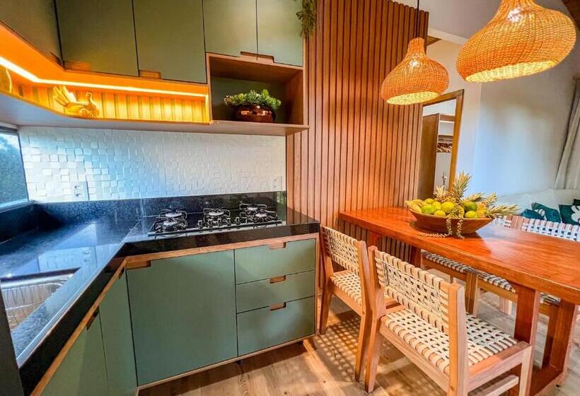 庭の見える1ベッドルームアパートメント, Pousada Recanto Caxando