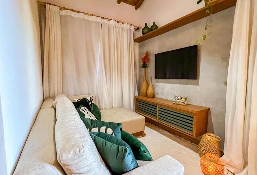 庭の見える1ベッドルームアパートメント, Pousada Recanto Caxando