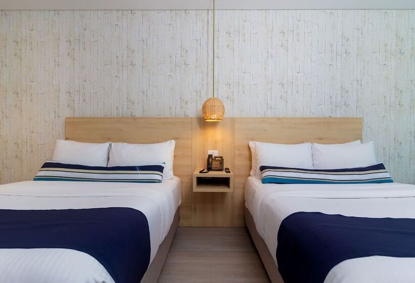 带2个双人床的标准工作室, Aquamare