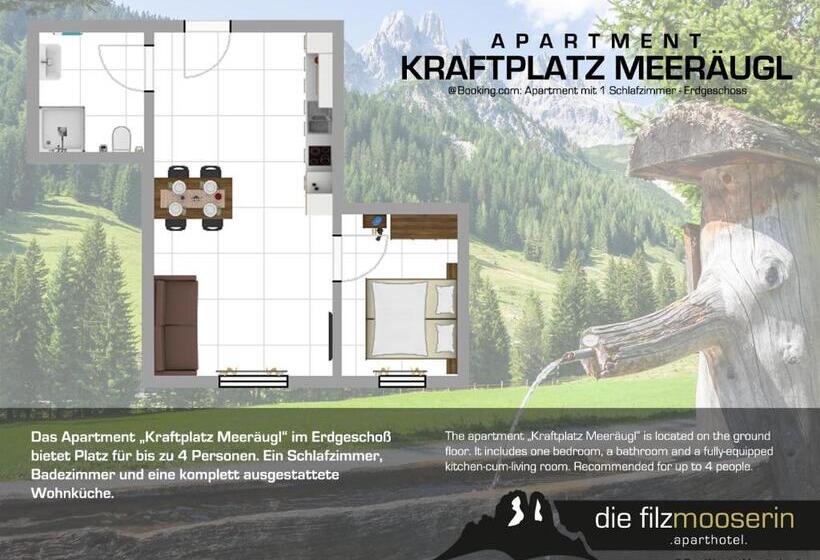 شقة غرفة نوم واحدة بالطابق الأرضى, Die Filzmooserin Apartments