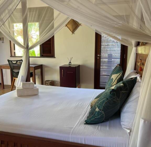 חדר סטנדרט נוף לים עם מרפסת, Casa Camurupim