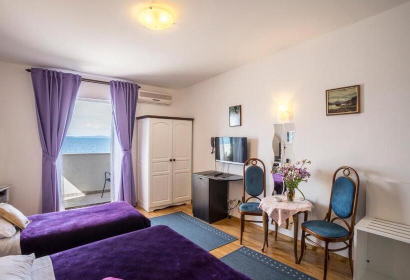 דירת חדר עם נוף לים ומרפסת, Pansion Amigos