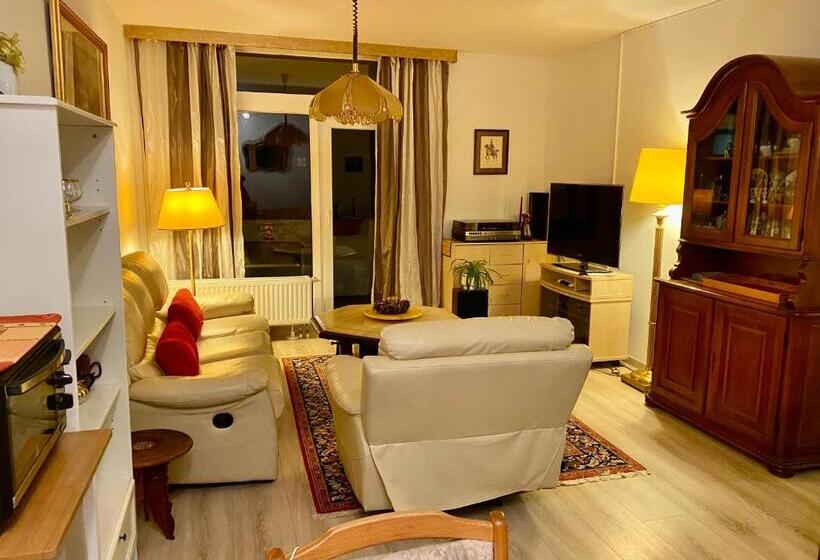 庭の見える１ベッドルームアパートメント, Kurhaus Apartment King Size Bett 180x200