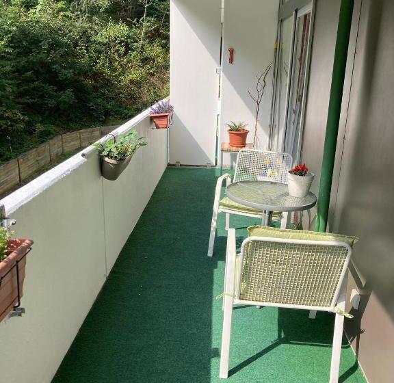 庭の見える１ベッドルームアパートメント, Kurhaus Apartment King Size Bett 180x200