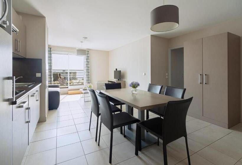 شقة غرفتين نوم إطلالة جانبية على البحر, Residence Thalasso Concarneau