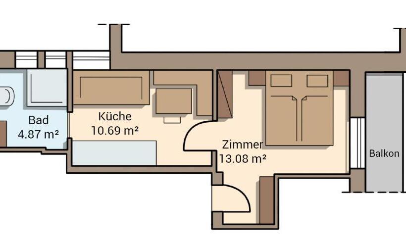 带1个卧室的带阳台的公寓, Apart Tyrol
