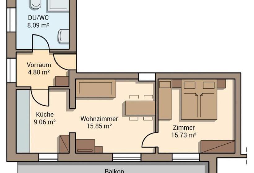 شقة غرفة واحدة ذات إطلالة, Apart Tyrol