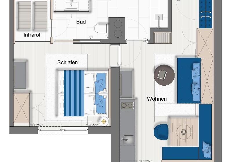 침실 1개 디럭스 아파트, Das Luggi Appartements