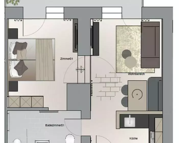 バルコニー付き１ベッドルームアパートメント, Rosenhof  Premium Apartments & Erlebnisbauernhof