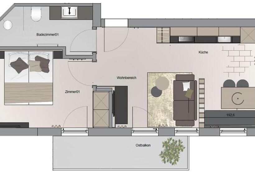 شقة غرفة نوم واحدة مزودة بشُرفة, Rosenhof  Premium Apartments & Erlebnisbauernhof