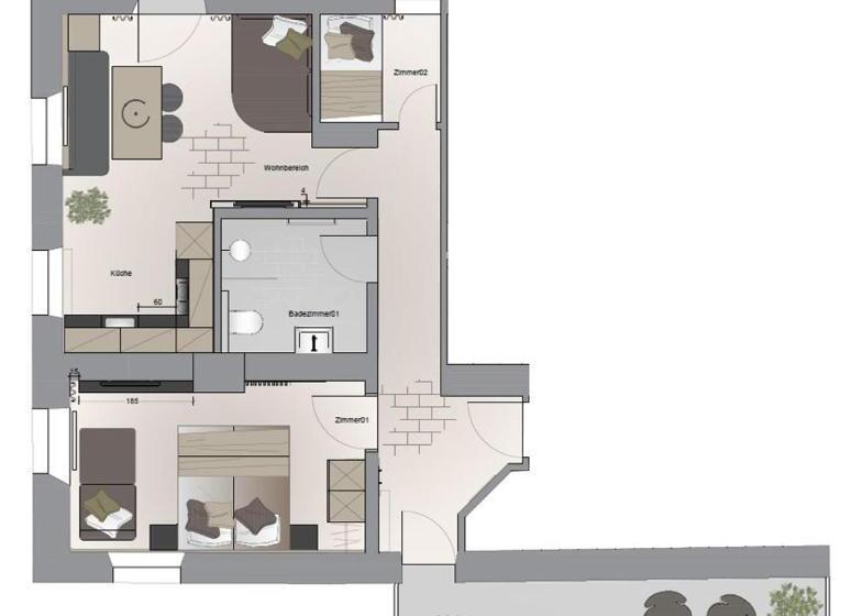 شقة غرفتين نوم مزودة بشُرفة, Rosenhof  Premium Apartments & Erlebnisbauernhof