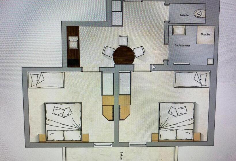 דירה בת חדר שינה 1 עם מרפסת, Villa Thermale