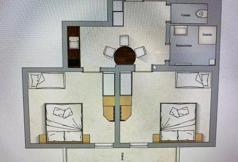 バルコニー付き1ベッドルームアパートメント, Villa Thermale