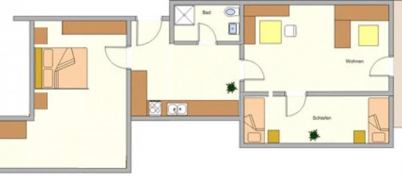 带2个卧室的公寓, Appartement Hotel Happy Kienberg