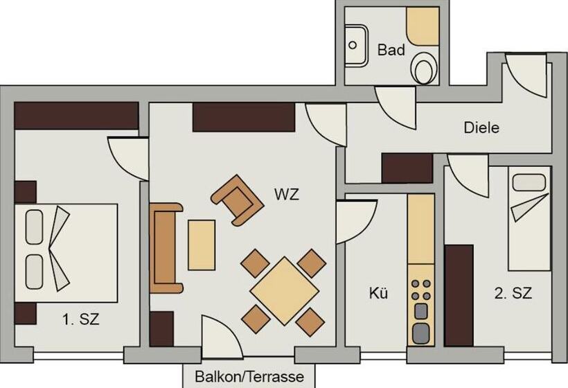 2ベッドルームアパートメント, Lagunenstadt Am Haff Gmbh