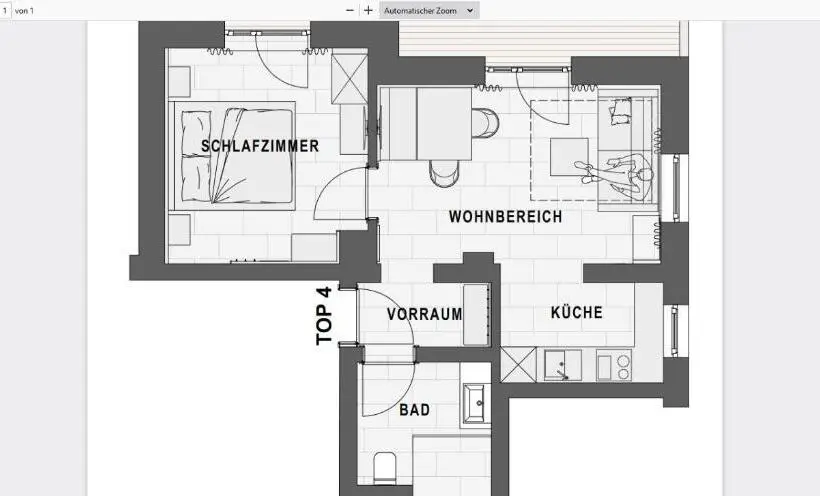 テラス付き1ベッドルームアパートメント, Lenni´s Apartments