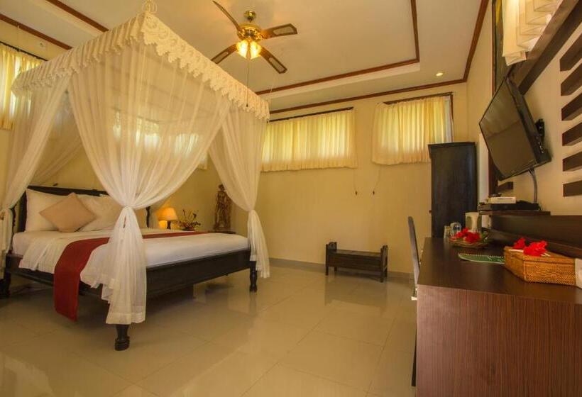 חדר משפחתי נוף לגינה, Arya Amed Beach Resort And Dive Center