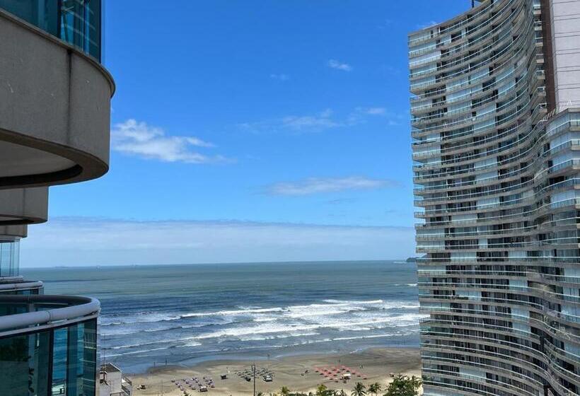 침실 1개 바다 전망 아파트, Estanconfor Vista Mar Em Santos