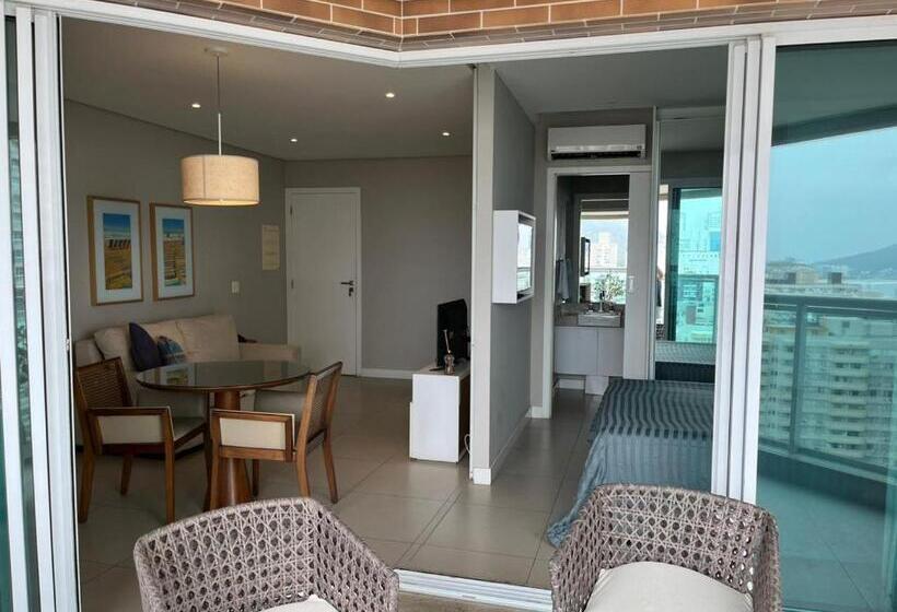 带1个卧室的带海景的公寓, Estanconfor Vista Mar Em Santos