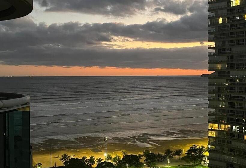 带1个卧室的带海景的公寓, Estanconfor Vista Mar Em Santos