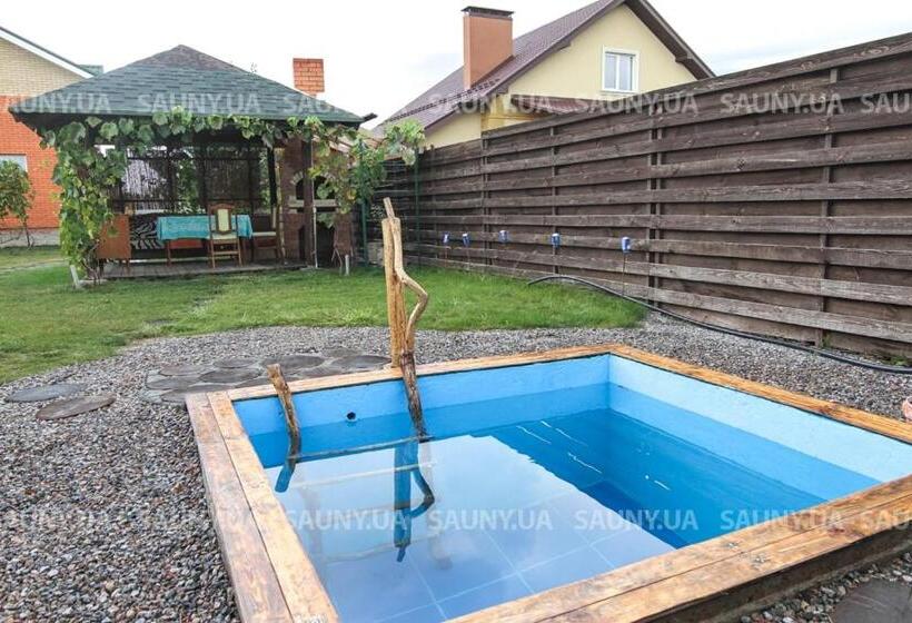 בית, חדר שינה 1, дом с сауной и басейном на теремках