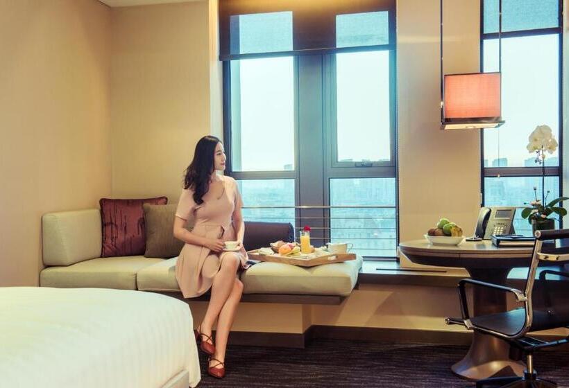 חדר דלוקס,מיטת קינג עם נוף לעיר, Pan Pacific Tianjin