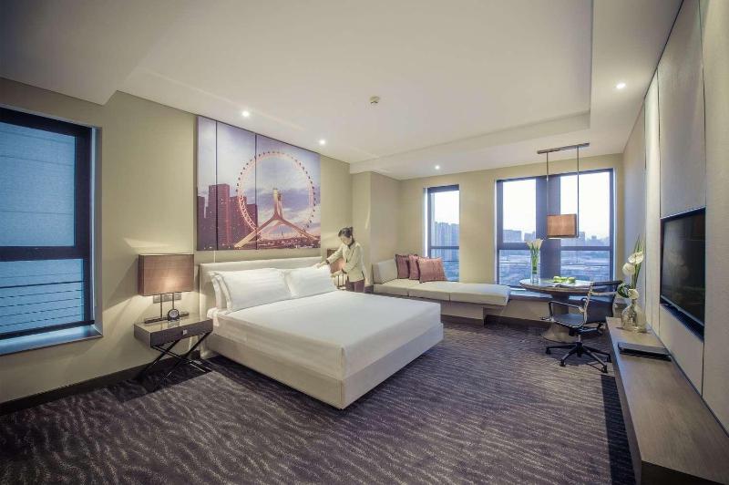 חדר דלוקס,מיטת קינג עם נוף לעיר, Pan Pacific Tianjin