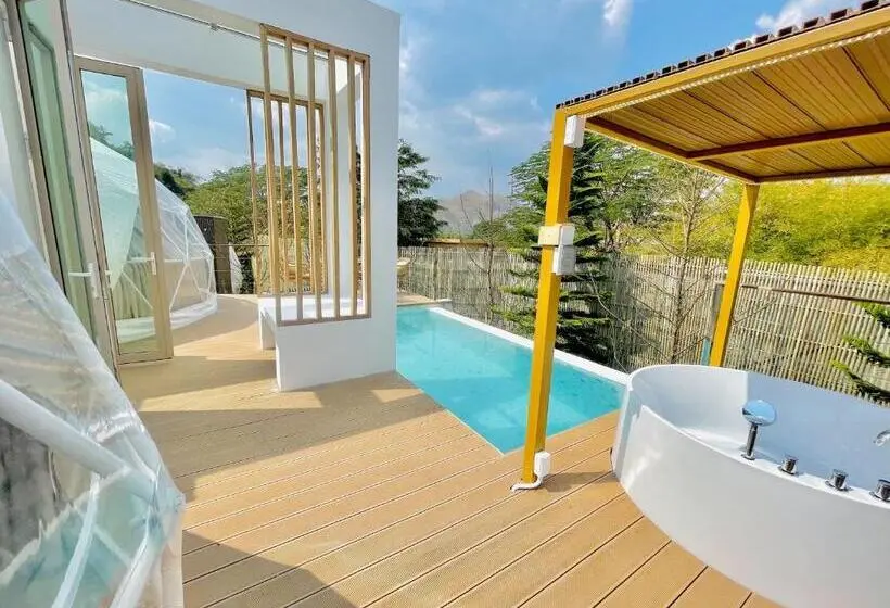 ツーベッドルーム　ヴィラ, The X10 Nordic Tent And Glamping Pool Villa Khaoyai เขาใหญ่   Sha Certified