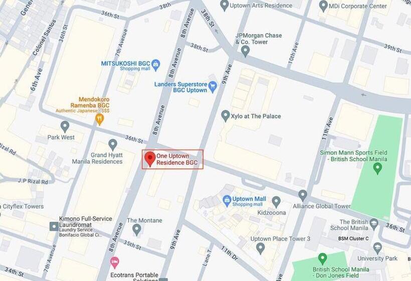 プールの見える１ベッドルームアパートメント, One Uptown Residences Bgc