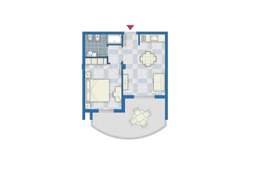 带1个卧室的公寓, Mare Blu Residence