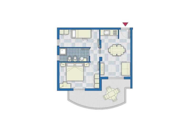 带2个卧室的公寓, Mare Blu Residence