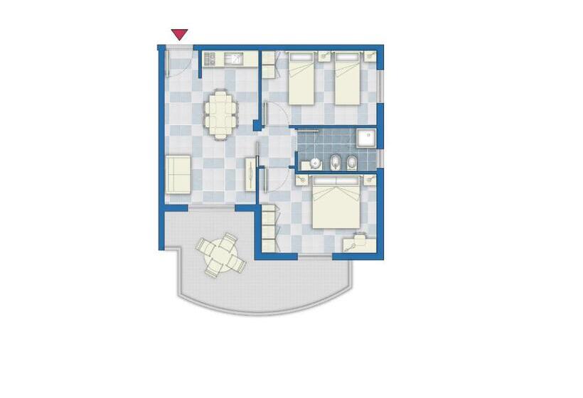 带1个卧室的豪华公寓, Mare Blu Residence