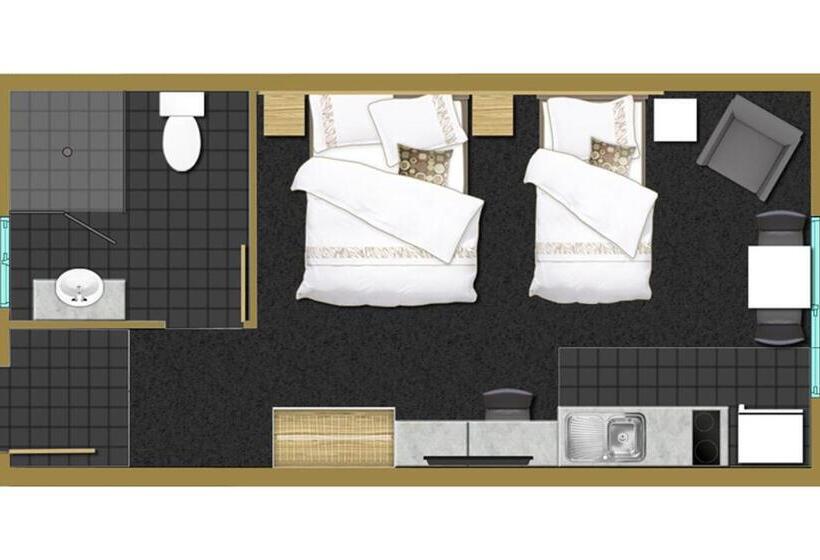 اتاق استاندارد یک تخته با تخت دونفره بزرگ, Abode37 Motel Emerald